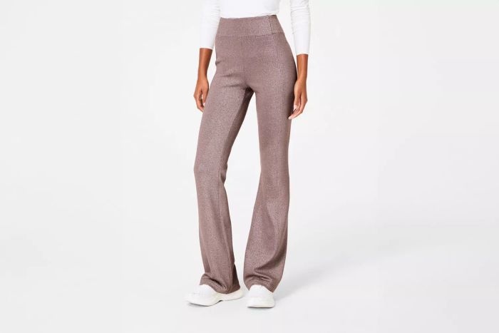 flare pant with shimmer