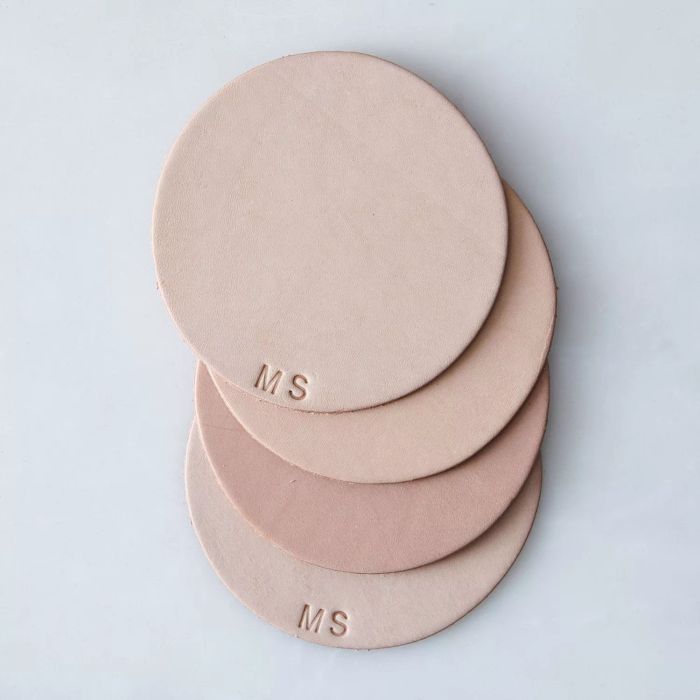 Celina Mancurti Monogram Leather Coasters
