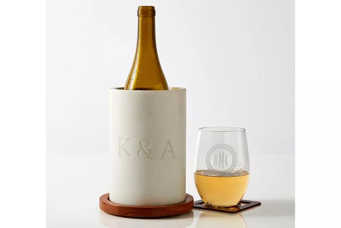 WOOD AND MARBLE WINE CHILLER