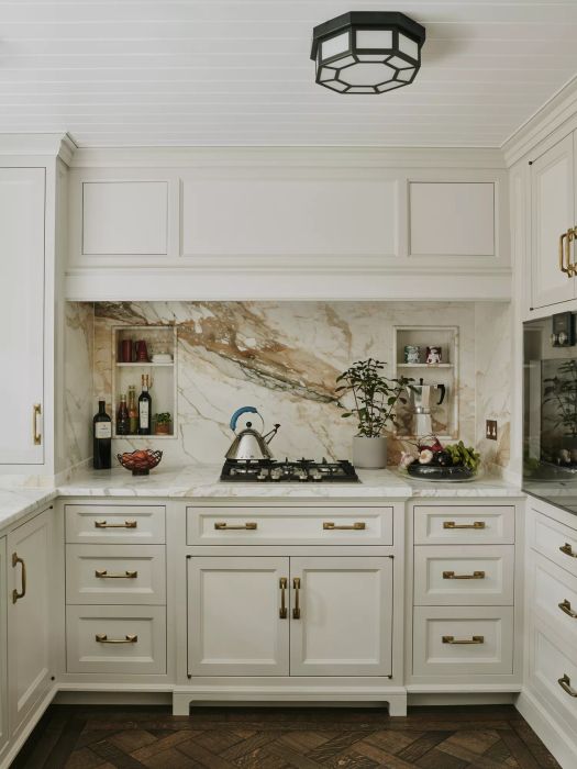 elegant white compact kitchen