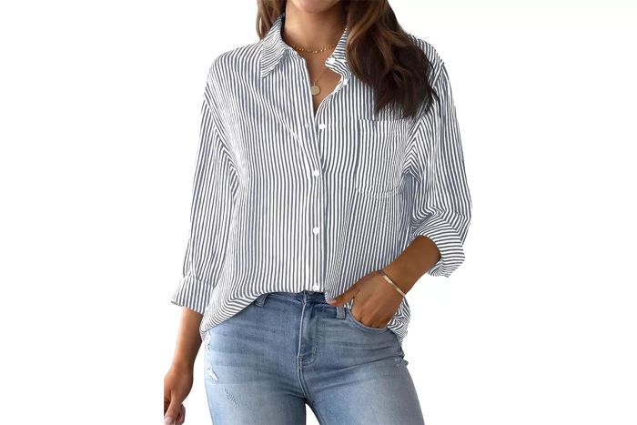 AISEW Women's Striped Button-Down Shirts
