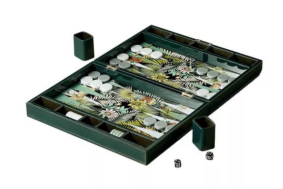CB2 Leather Backgammon Set