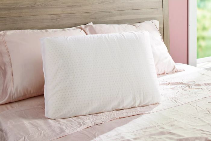 Beautyrest Latex Foam Bed Pillow with a Removable Cover, perfectly arranged on a bed