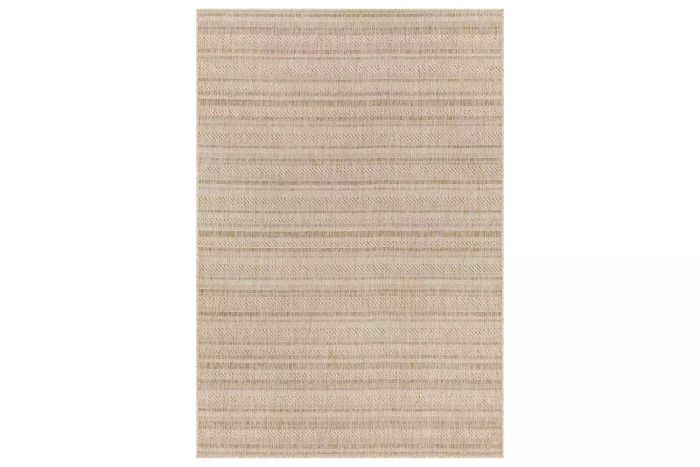 Wayfair Wade Logan Carllene Bellino Striped Tan Indoor/Outdoor Area Rug