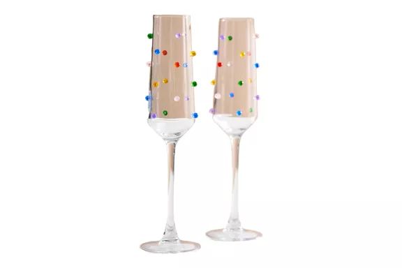 Anthropologie Confetti Flutes Set of 2