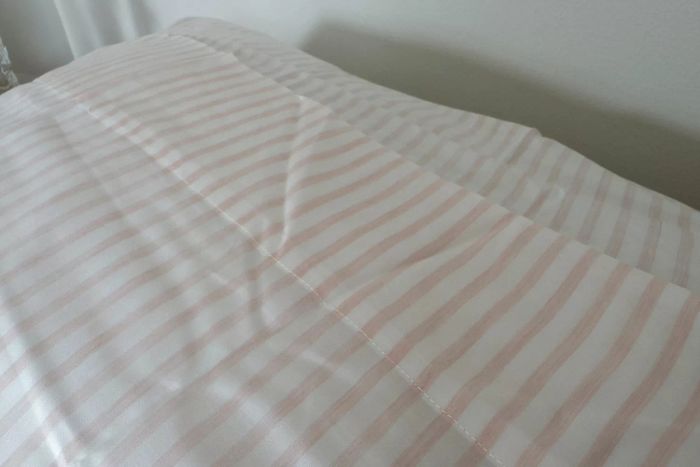 The Buffy Breeze Sheet Set laid out on a bed