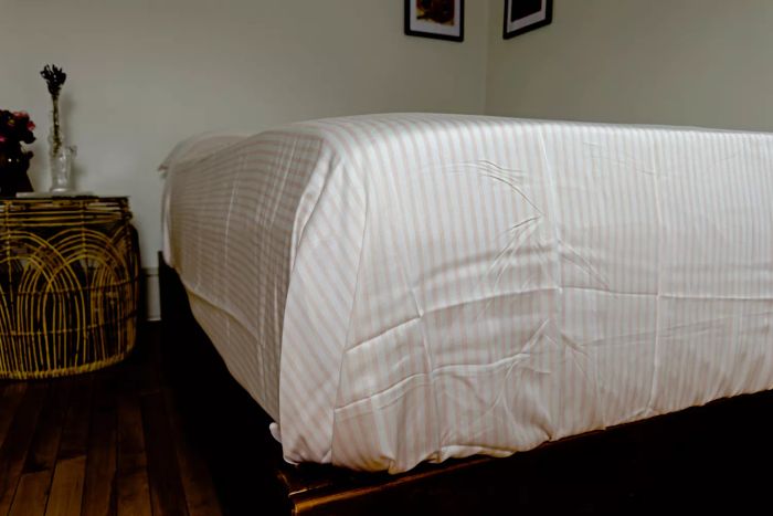 The Buffy Breeze Sheet Set displayed on a bed