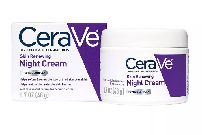 Amazon Prime Day CeraVe Skin Renewing Night Cream | Niacinamide, Peptide Complex - A powerful night cream infused with niacinamide and peptides to hydrate and renew skin overnight.