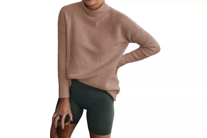 BTFBM Women Cozy Long Sleeve Mock Neck Fashion Sweaters Soft