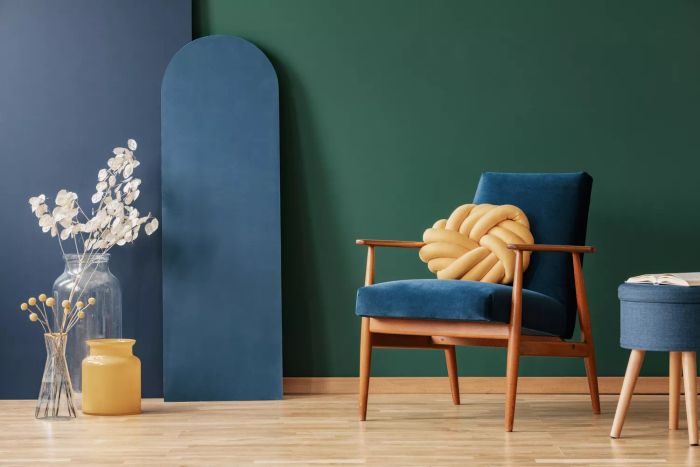 Olive Green and Navy Blue Decor