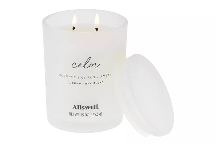 Allswell Calm Coconut + Citrus + Amber Scented 2-Wick 15oz Spa Jar Candle