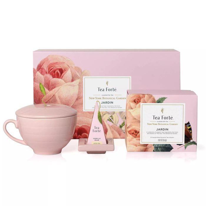 Tea Forte Jardin Set with Pink Café Mug