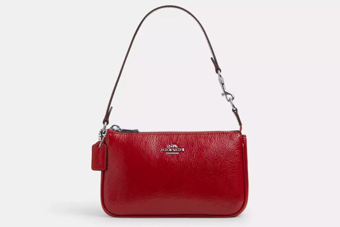 patent leather shoulder bag