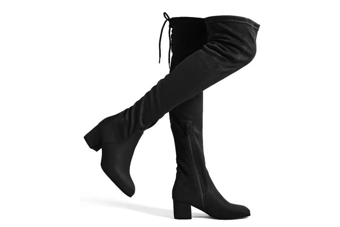 Amazon DREAM PAIRS Women's Over The Knee Thigh High Chunky Heel Boots
