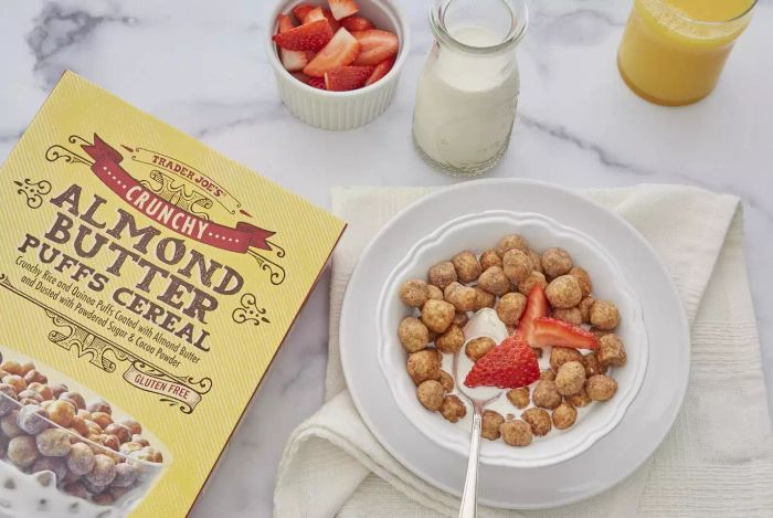 Almond Butter Puffs Cereal is perfect for anyone transitioning to a gluten-free diet. If you were a fan of Reese's Puffs before, you'll enjoy these. While they aren't an exact match, they're so tasty that you'll want to pour yourself a bowl every morning.