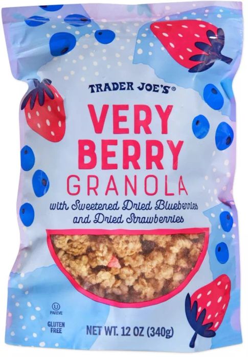 Very Berry Granola is a delicious and healthy choice for breakfast or snacking. Packed with real berries, this granola brings both flavor and crunch to your bowl, or just enjoy it straight from the bag.