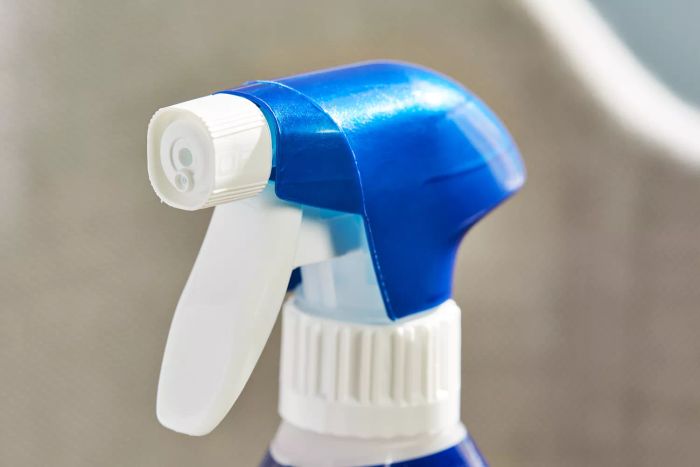 Close-up of the spray nozzle on Bissell Advanced Oxy Stain Pretreat