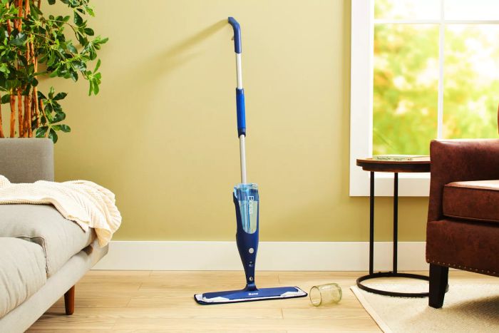 Bona Hardwood Floor Premium Spray Mop Resting Against a Wall