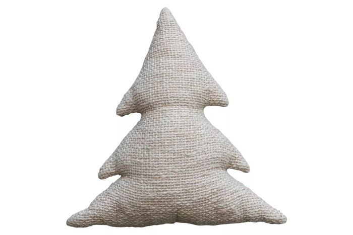 This Creative Co-Op pillow is crafted from natural cotton and designed in the shape of a Christmas tree, adding a touch of festive cheer to your decor.