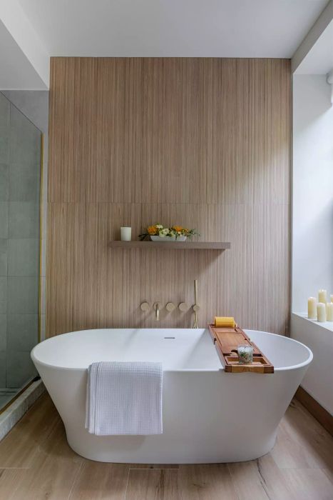 innovative bathroom accent wall concept