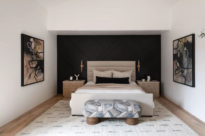 black-on-black accent wall design
