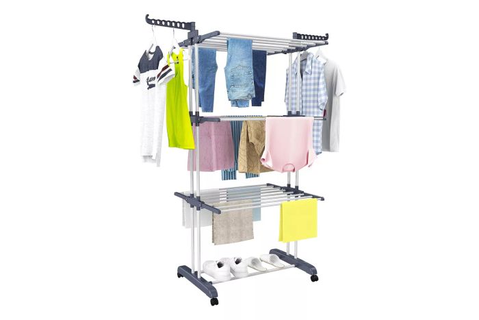 Amazon HOMIDEC Oversized 4-Tier (67.7" Tall) Foldable Stainless Steel Drying Rack