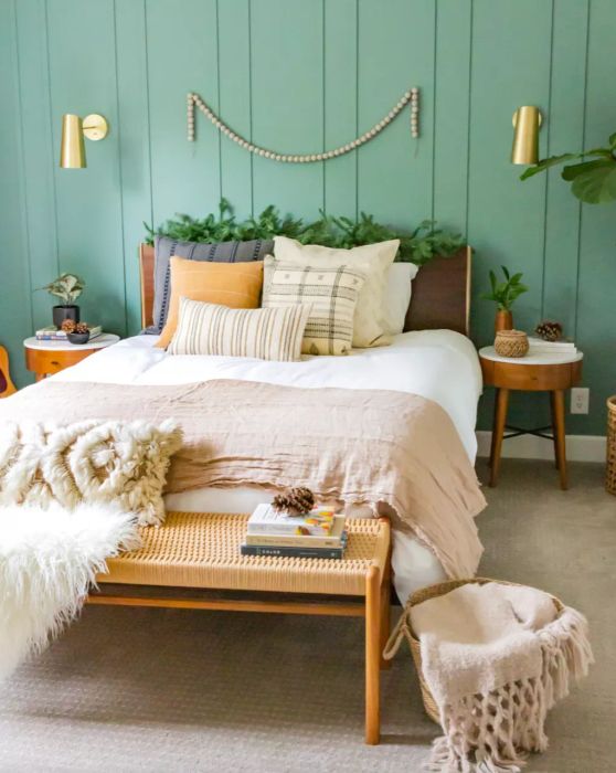 accent wall with Anita Yokota-inspired paneling