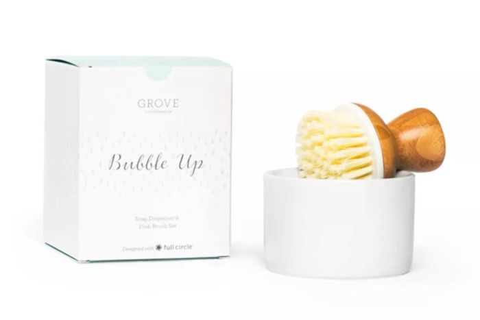Grove Co. Bubble Up Dish Soap Dispenser & Brush Set
