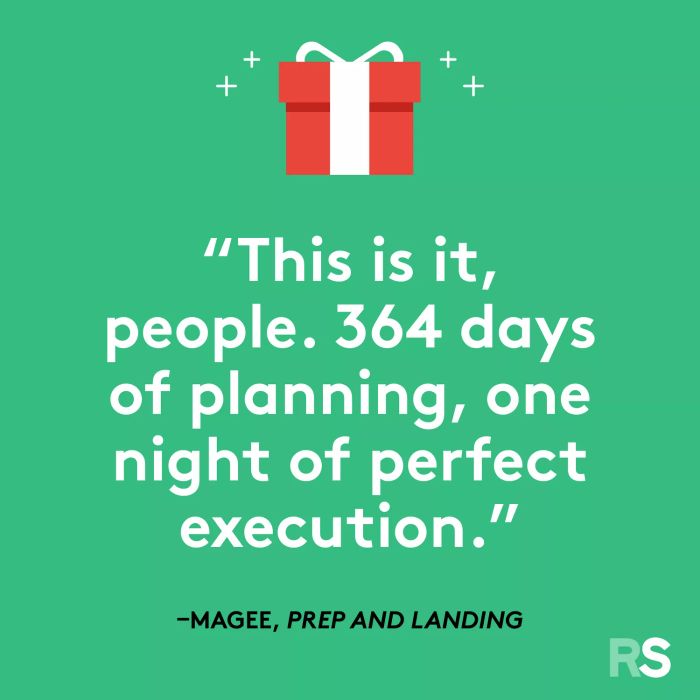 “This is it, everyone. 364 days of preparation, all for one night of flawless execution.”