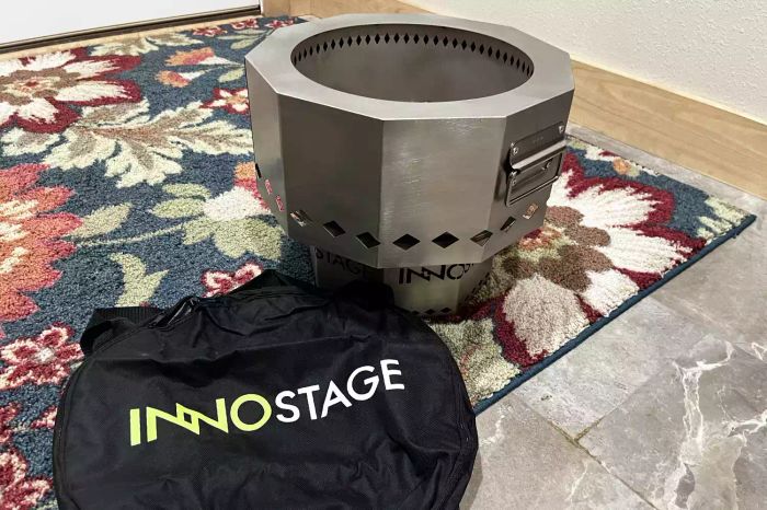 Close-up details of the Inno Stage Smokeless Fire Pit