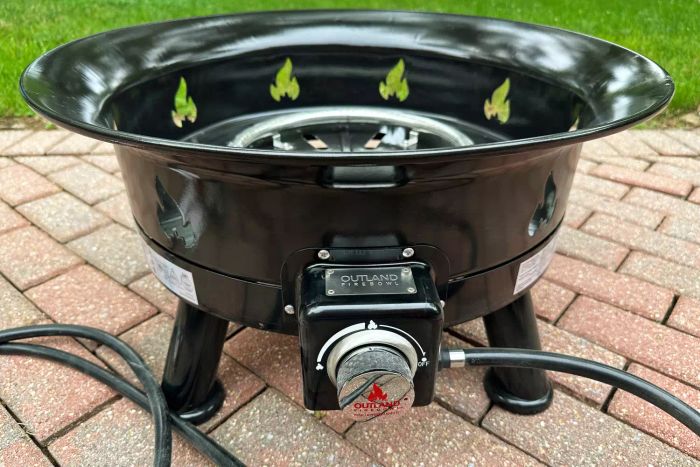 The Outland Living Mega Fire Pit showcased in an outdoor setting