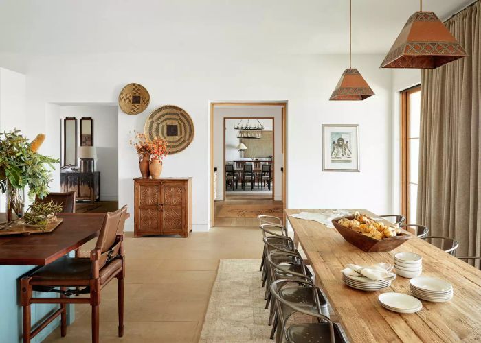 vintage woven baskets as wall decor