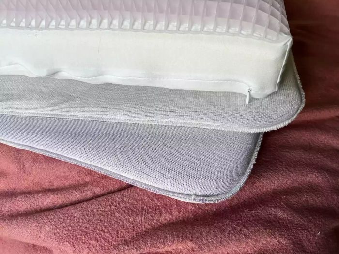 The various layers of the Purple DreamLayer Pillow