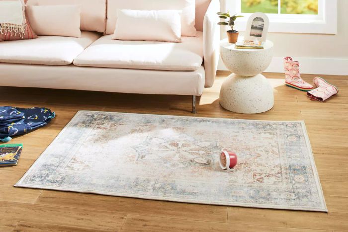 Ruggable Kamran Rug showcased on a hardwood floor