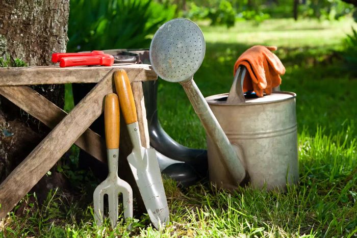 storing garden tools outside