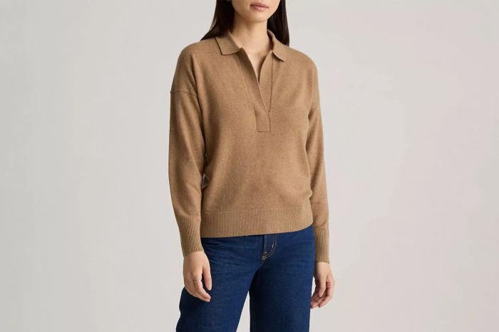 Mongolian Cashmere Polo Neck Sweater