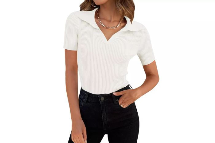 Amazon ZESICA Women's Short Sleeve V Neck Ribbed T-Shirts for Summer 2024