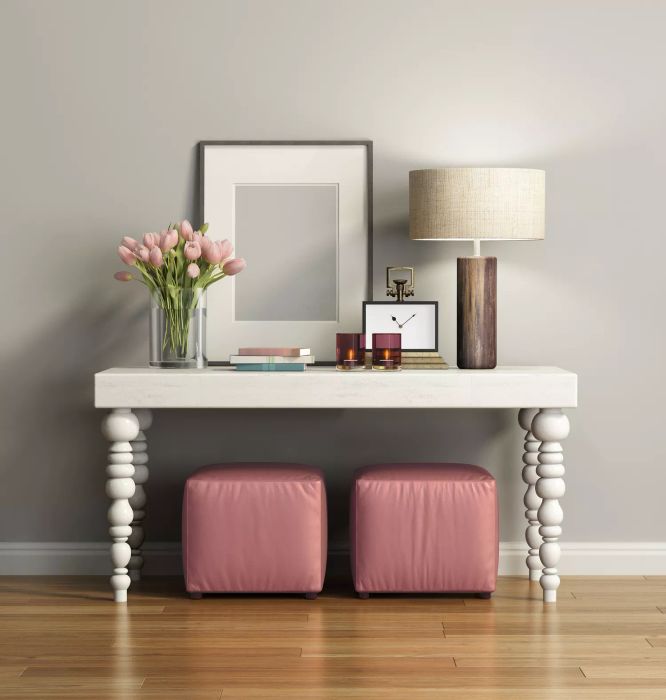 Stools Placed Beneath a Console Table