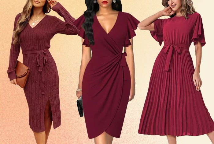 Burgundy Dresses Available on Amazon