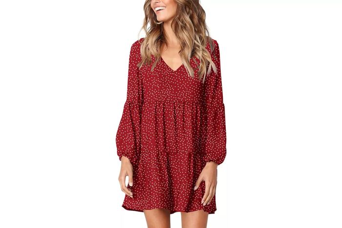 Amazon Amoretu Women's Summer Tunic Dress V-Neck Casual Loose Flowy Swing Shift Dresses