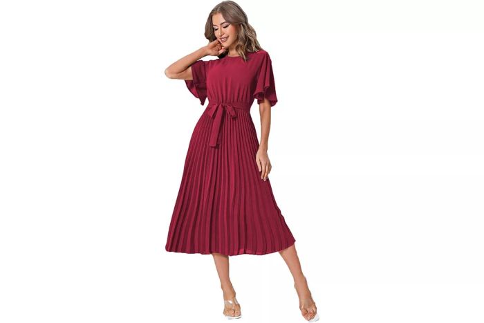 Pleated long dress