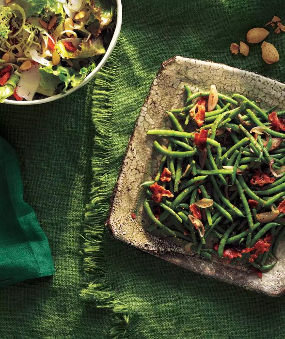 Green Beans Tossed in Bacon Vinaigrette