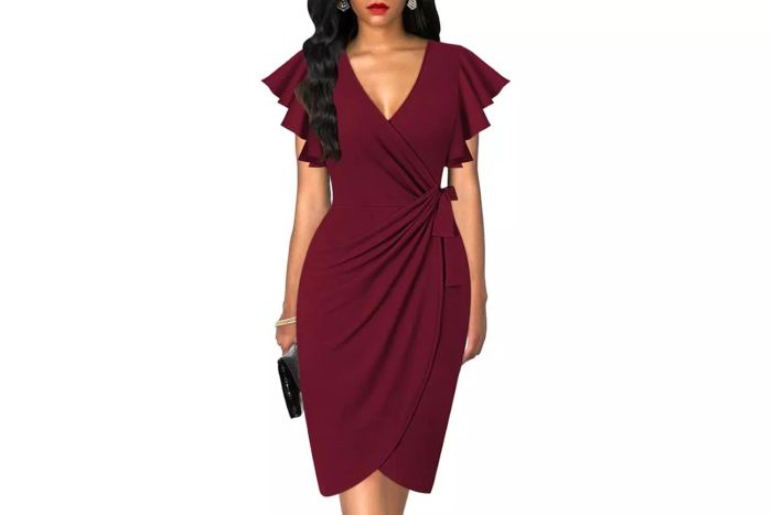 ruffle sleeve dress
