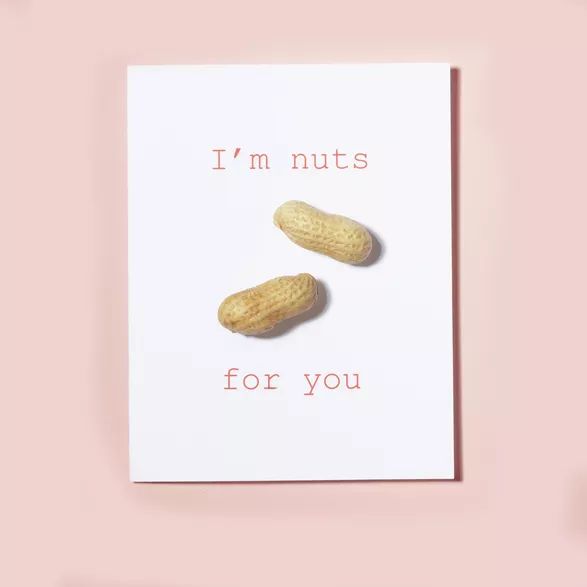 Homemade Valentine's card with peanuts