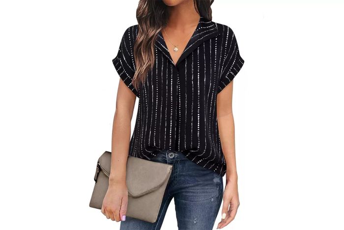 Amazon Timeson Women's Short Sleeve Chiffon Blouses