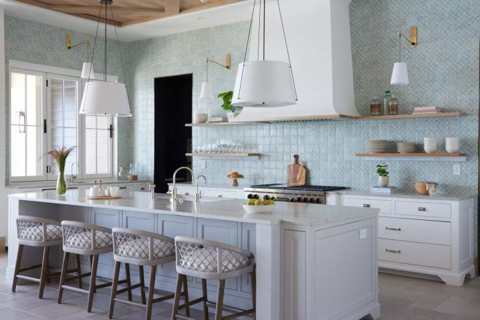 Kitchen with stone flooring