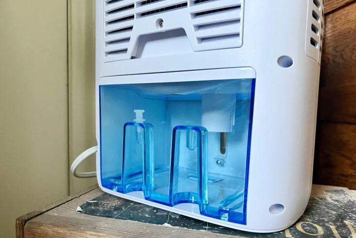 The water tank of the Pure Enrichment Dry Deluxe Dehumidifier