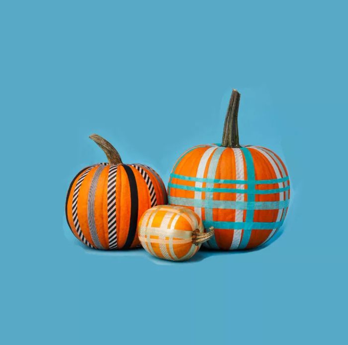 Pumpkin ideas that require no carving – Checkered pumpkin design