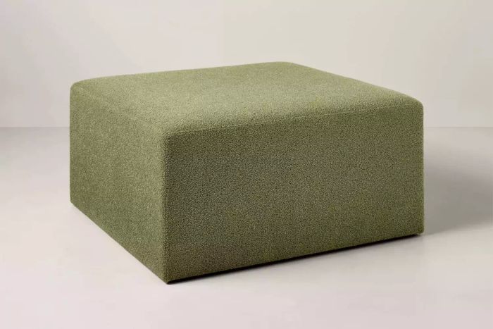 Boucle Upholstered Square Cocktail Ottoman Hearth & Hand with Magnolia