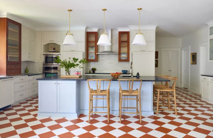 terracotta and white checkerboard pattern